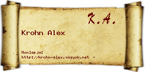 Krohn Alex névjegykártya