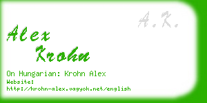 alex krohn business card